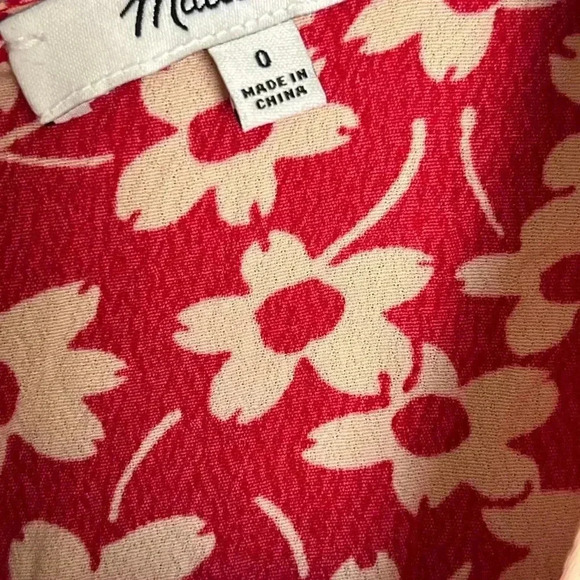 Madewell wrap-front romper red mini dasiy size 0 - Picture 4 of 5